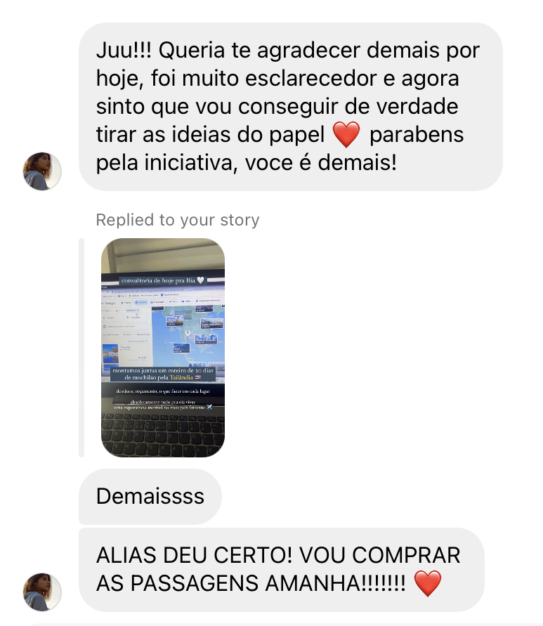 A Bia fez sua primeira viagem sozinha para a Ásia e na consultoria montamos um roteiro de 30 dias pela Tailândia