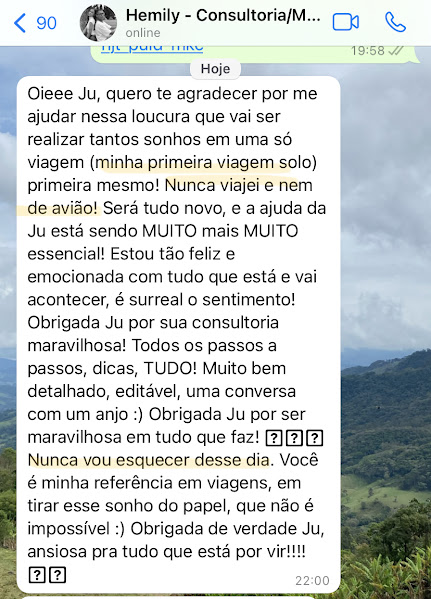 A Hemily contratou a consultoria para planejar sua 1ª viagem solo para a Argentina